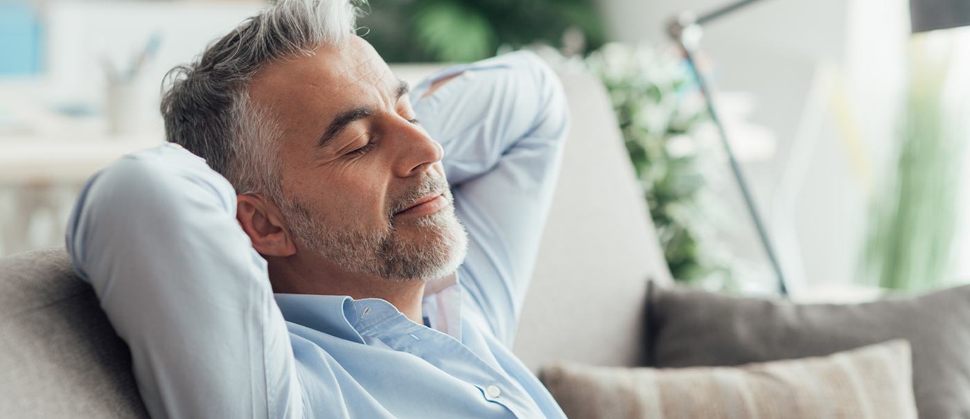 Man relaxing after sedation dentistry visit