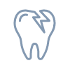 Animated tooth with crack